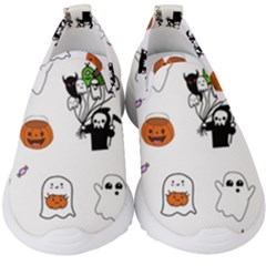 Halloween Jack O Lantern Vector Kids  Slip On Sneakers by Ravend