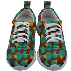 Vector-illustration-seamless-pattern-with-cartoon-duck Kids Athletic Shoes by Wegoenart