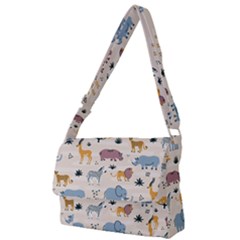 Wild-animals-seamless-pattern Full Print Messenger Bag (l) by Wegoenart