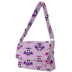 Seamless Cute Colourfull Owl Kids Pattern Full Print Messenger Bag (l) by Wegoenart