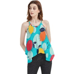 Pop Art Style Citrus Seamless Pattern Flowy Camisole Tank Top