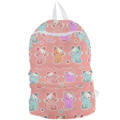 Cute Kawaii Kittens Seamless Pattern Foldable Lightweight Backpack by Wegoenart