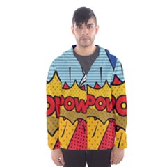 Pow Word Pop Art Style Expression Vector Men s Hooded Windbreaker by Wegoenart