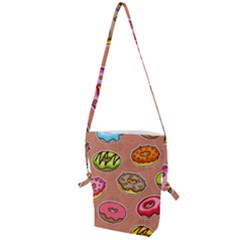 Doughnut Doodle Colorful Seamless Pattern Folding Shoulder Bag by Wegoenart