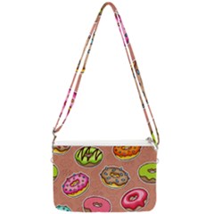 Doughnut Doodle Colorful Seamless Pattern Double Gusset Crossbody Bag by Wegoenart