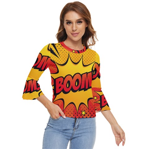 Explosion Boom Pop Art Style Bell Sleeve Top by Wegoenart