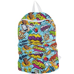 Comic Elements Colorful Seamless Pattern Foldable Lightweight Backpack by Wegoenart