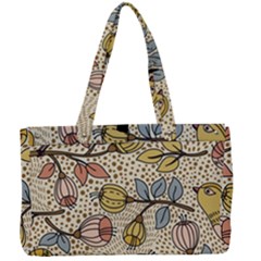 Seamless Pattern With Flower Bird Canvas Work Bag by Wegoenart