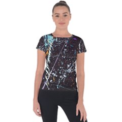 Abstract Colorful Texture Short Sleeve Sports Top  by Wegoenart