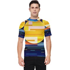 Background Abstract Horizon Men s Short Sleeve Rash Guard