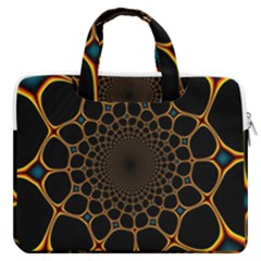 Fractal Abstract Web Art Digital Macbook Pro 16  Double Pocket Laptop Bag  by Ravend