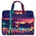 Cityscape Building Painting 3d City Illustration MacBook Pro 16  Double Pocket Laptop Bag  View1