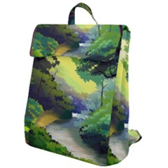 Landscape Illustration Nature Painting Flap Top Backpack by Wegoenart