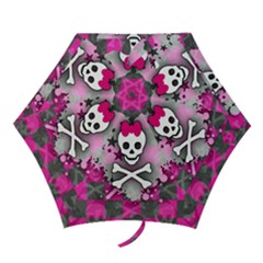 Princess Skull Heart Mini Folding Umbrellas by GothicPunkNZ