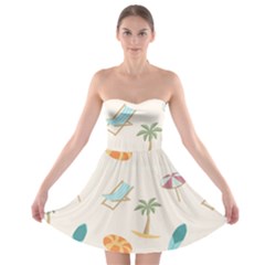 Cool Summer Pattern - Beach Time!   Strapless Bra Top Dress by ConteMonfrey