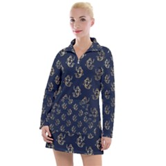 Gold Mermaids Silhouettes Women s Long Sleeve Casual Dress by ConteMonfrey