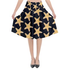 Starfish Minimalist  Flared Midi Skirt