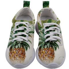 Pineapple Pattern Background Seamless Vintage Kids Athletic Shoes by Wegoenart