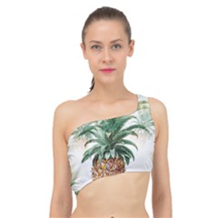 Pineapple Pattern Background Seamless Vintage Spliced Up Bikini Top  by Wegoenart