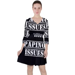 Papino Issues - Italian Humor Quarter Sleeve Ruffle Waist Dress by ConteMonfrey