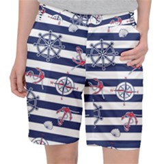 Seamless Marine Pattern Pocket Shorts by BangZart