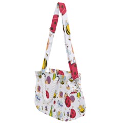 Cute Cartoon Insects Seamless Background Rope Handles Shoulder Strap Bag by Jancukart