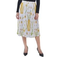 Easter Garden   Classic Velour Midi Skirt  by ConteMonfrey