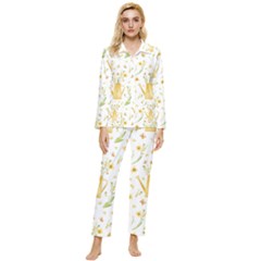 Easter Garden   Womens  Long Sleeve Velvet Pocket Pajamas Set by ConteMonfrey