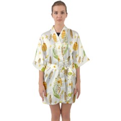 Easter Egg Half Sleeve Satin Kimono  by ConteMonfrey