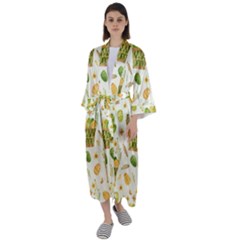 Easter Eggs   Maxi Satin Kimono by ConteMonfrey