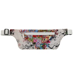 Multicolored Floral Digital Wallpaper Abstract Flowers Heart Free Download Active Waist Bag