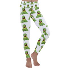 Kermit The Frog Kids  Lightweight Velour Classic Yoga Leggings by Valentinaart