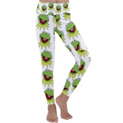 Kermit The Frog Kids  Lightweight Velour Classic Yoga Leggings by Valentinaart