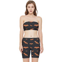 Bat Pattern Stretch Shorts And Tube Top Set by Valentinaart