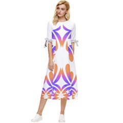 Im Fourth Dimension Space 1 Bow Sleeve Chiffon Midi Dress