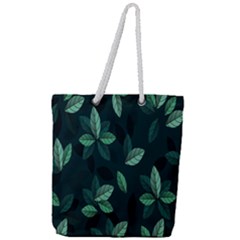 Leaves Pattern Full Print Rope Handle Tote (large) by artworkshop