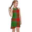 Lumberjack Plai Kids  Halter Collar Waist Tie Chiffon Dress View3