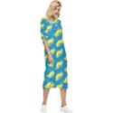 Pattern Aliens Bow Sleeve Chiffon Midi Dress View3