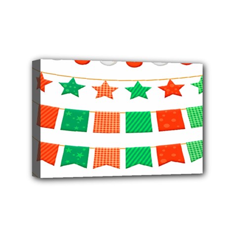 Christmas Bunting Banners Mini Canvas 6  X 4  (stretched)