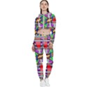 Art Background Abstract Cropped Zip Up Lounge Set View1