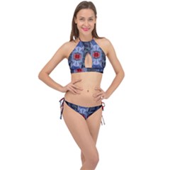 Art Robot Artificial Intelligence Technology Cross Front Halter Bikini Set