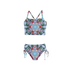 Geometric Symmetrical Symmetry Data Futuristic Girls  Tankini Swimsuit by Ravend