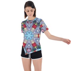 Geometric Symmetrical Symmetry Data Futuristic Asymmetrical Short Sleeve Sports Tee by Ravend