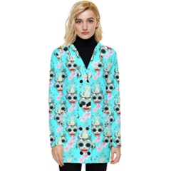 Skullart Button Up Hooded Coat  by Sparkle