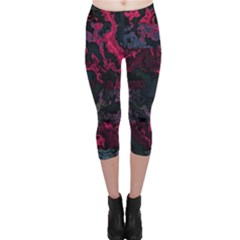 Granite Glitch Capri Leggings  by MRNStudios