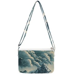 Mountains Alps Nature Clouds Sky Fresh Air Art Double Gusset Crossbody Bag by Pakemis