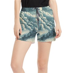 Mountains Alps Nature Clouds Sky Fresh Air Women s Runner Shorts by Pakemis