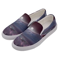 Mountains Nature Forest Moon Landscape Moonlight Men s Canvas Slip Ons by Pakemis