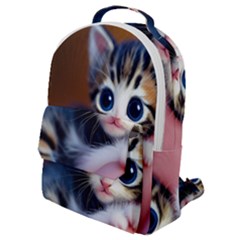 Cute Kitten Kitten Animal Wildlife 3d Flap Pocket Backpack (small) by Pakemis