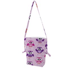 Seamless Cute Colourfull Owl Kids Pattern Folding Shoulder Bag by Pakemis